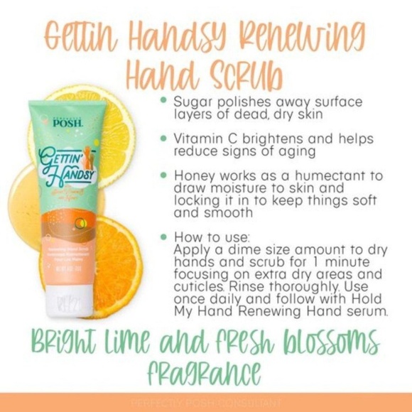 Perfectly Posh~ GETTIN’ HANDSY sugar hand scrub~ New Sealed bottle - Picture 2 of 7